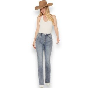Cleo + Wolf High Rise Bootcut Jeans Size W 34 L 34 Medium Wash NWT